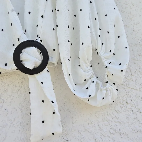 BundleVintage America Red DenimShorts &The Line of Style Polka Dot Wrap Blouse - Picture 5 of 15